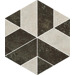 Керамогранит Apavisa Sybarum Black Silk Mosaic Hexagon 25.84x45.05