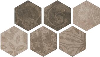 Керамогранит Argenta Atlas Hexagon Patchword Cold 22x25
