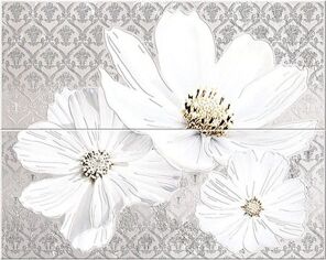 Плитка 583242002 Sfumato Grey Floret панно (комплект 2шт) 50.5x40.2