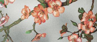 Стекло Bisazza Decori In Tecnica Artistica Peachtree Oro Bianco A 10x10 129.1x290.5