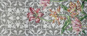 Стекло Bisazza Decori In Tecnica Artistica Tulips Grey A 10x10 120.5x290.5