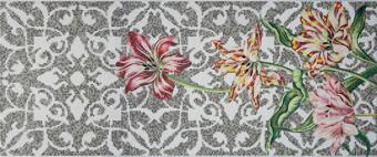 Стекло Bisazza Decori In Tecnica Artistica Tulips Grey Single 10x10 120.5x290.5