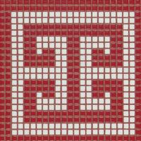 Стекло Bisazza Decori Opus Romano Key White Red 29.3x29.3