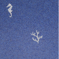 Стекло Bisazza The Crystal Collection Corals And Seahorses Blue 0.97x0.97