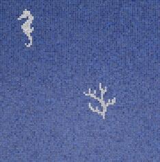 Стекло Bisazza The Crystal Collection Corals And Seahorses Blue 0.97x0.97