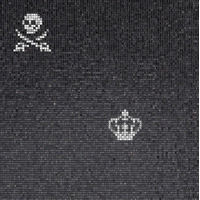 Стекло Bisazza The Crystal Collection Skulls And Crowns Black 0.97x0.97