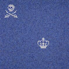 Стекло Bisazza The Crystal Collection Skulls And Crowns Blue 0.97x0.97