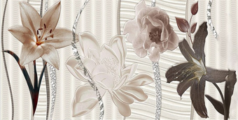 Керамика Плитка Cube Pegas Decor 2 25x50 (цветы) (шт.)