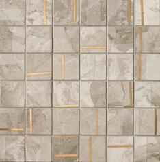 Керамогранит Fap Kamu White Metal Mosaic Brillante 30x30