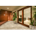 Керамогранит GRS02-27 Petra limestone серо-зеленоватый ракушечник 120х60 - фото в интерьере