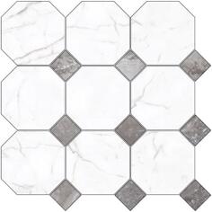 Керамогранит Kerranova Black and White White Lapp D02-Cut 60x60