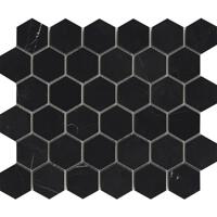 Камень LAntic Colonial Essential Mosaics Hexagon Negro Marquina Pulido 25.8x29.8