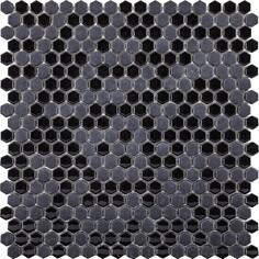 Стекло LAntic Colonial Glaze Mosaics Mini Hexagon Black 29.5x30