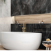 Керамогранит 60120BAS99HG Black Sky Черный 60x120 - фото в интерьере