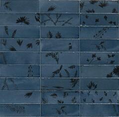 Керамогранит Marazzi Rice Blu Decoro Leaf Lux 5x15