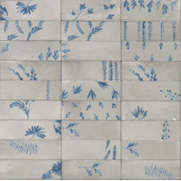 Керамогранит Marazzi Rice Grigio Decoro Leaf Lux 5x15