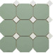 Глазурованный керамогранит MEGA TILE Crayon OctagoneTCLightGreenMatTCWhiteMat10/4 Декоративный элемент