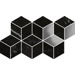 Керамогранит Panaria Eternity Mosaico Kubic Marquina Black Lux Rect 17x29.2