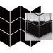 Керамогранит Paradyz Universal Mosaics Prasowana Nero Romb Braid Mozaika 20.5x23.8