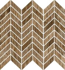 Керамогранит Ricchetti Blendwood Brown Mosaico Chevron Nat Ret 35x37