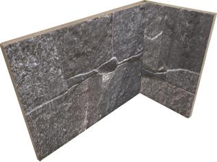 Керамогранит Rondine Asiago 3D Grafite Angolo Interno 20x10x15 10x20