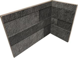 Керамогранит Rondine Volcano 3D Dark Angolo Interno 20x10x15 10x20