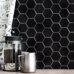 Starmosaic Geometry Hexagon Small Black Matt 51x59 - фото в интерьере