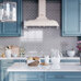 Starmosaic Shapes Fan Shape Light Grey Glossy - фото в интерьере