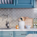 Starmosaic Shapes Fan Shape Light Grey Glossy - фото в интерьере