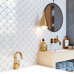 Starmosaic Shapes Fan Shape White Glossy - фото в интерьере