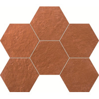Tubadzin Crude Mosaic Hex Copper 22.1x28.9
