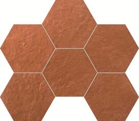 Tubadzin Crude Mosaic Hex Copper 22.1x28.9