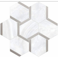 Керамогранит Vallelunga Nolita Esagona Bacchetta Bianco Platinum 30x28