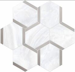 Керамогранит Vallelunga Nolita Esagona Bacchetta Bianco Platinum 30x28