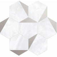 Керамогранит Vallelunga Nolita Esagona Triangolo Bianco Platinum 30x28