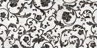 Керамогранит Versace Emote Bianco Nero Decoro Floreale 39x78