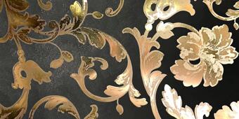 Керамогранит Versace Emote Pannello Barocco Nero-Oro 39x78
