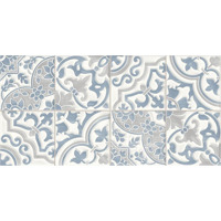 VitrA CraftMix Blue Scored Artisan Decor Patchwork Glossy 30x60