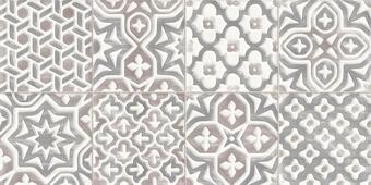 VitrA CraftMix Dark Mink Scored Regular Decor Patchwork Glossy 30x60