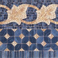 Керамогранит Vives Iliada Cenefa Midas Azul 43.5x43.5