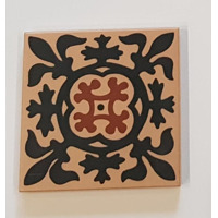Керамогранит Winckelmans Simple Colors Decors Encaustic Enc 02 Cognac Red-Black 10x10