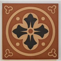 Керамогранит Winckelmans Simple Colors Decors Encaustic Enc 03 Cognac Red-Black 10x10