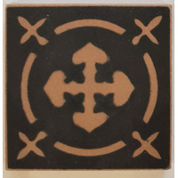 Керамогранит Winckelmans Simple Colors Decors Encaustic Enc 08 Cognac Black 7x7