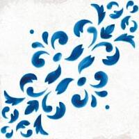 Керамогранит Wow Blanc Et Bleu Antique Decor 2 18.5x18.5