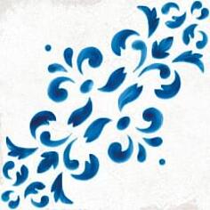 Керамогранит Wow Blanc Et Bleu Antique Decor 2 18.5x18.5