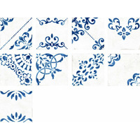 Керамогранит Wow Blanc Et Bleu Antique Decor Mix 18.5x18.5