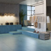 Керамогранит Плитка Гранитея G012-ArtBeton Blue 600х600 Relief (1,44 кв.м.) - фото в интерьере