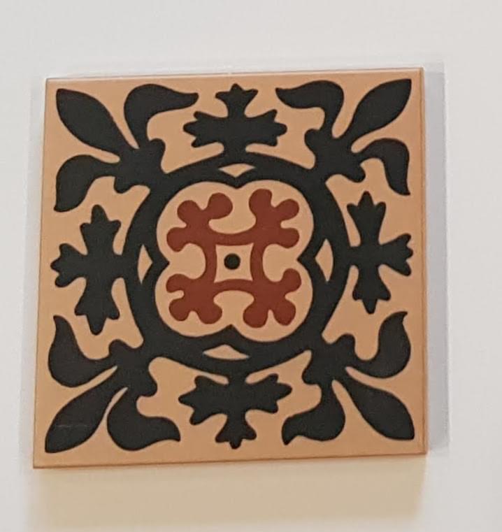 Керамогранит Winckelmans Simple Colors Decors Encaustic Enc 02 Cognac Red-Black 10x10  - детальное изображение