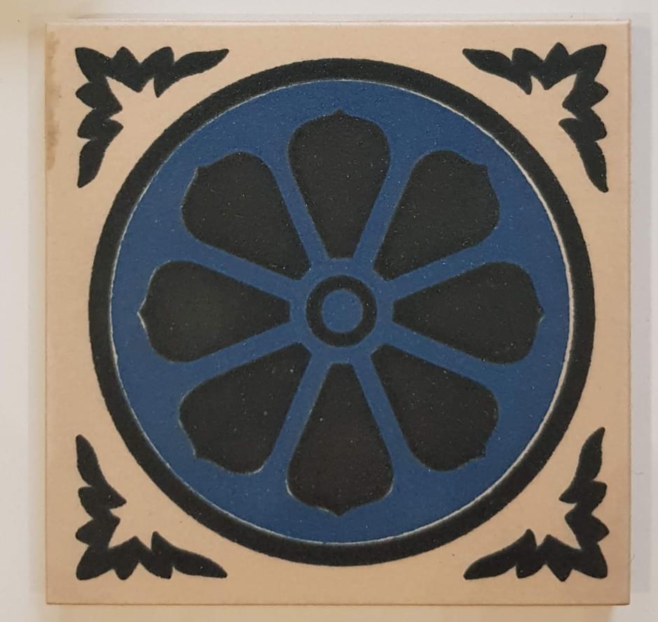 Керамогранит Winckelmans Simple Colors Decors Encaustic Enc 04 White D.Blue-Black 10x10  - детальное изображение