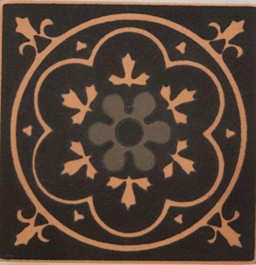 Керамогранит Winckelmans Simple Colors Decors Encaustic Enc 09 Cognac Black.Grey 7x7  - детальное изображение